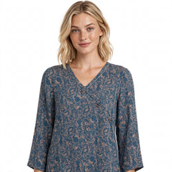 Maeve Holbrook | Paisley Print V-Neck Blouse For Women
