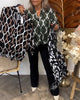 Genevieve Ashworth | Geometric Print V-Neck Blouse For Women