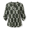Genevieve Ashworth | Geometric Print V-Neck Blouse For Women