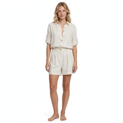 Ruby Sheffield | Linen-Blend Shorts and Top Set For Women