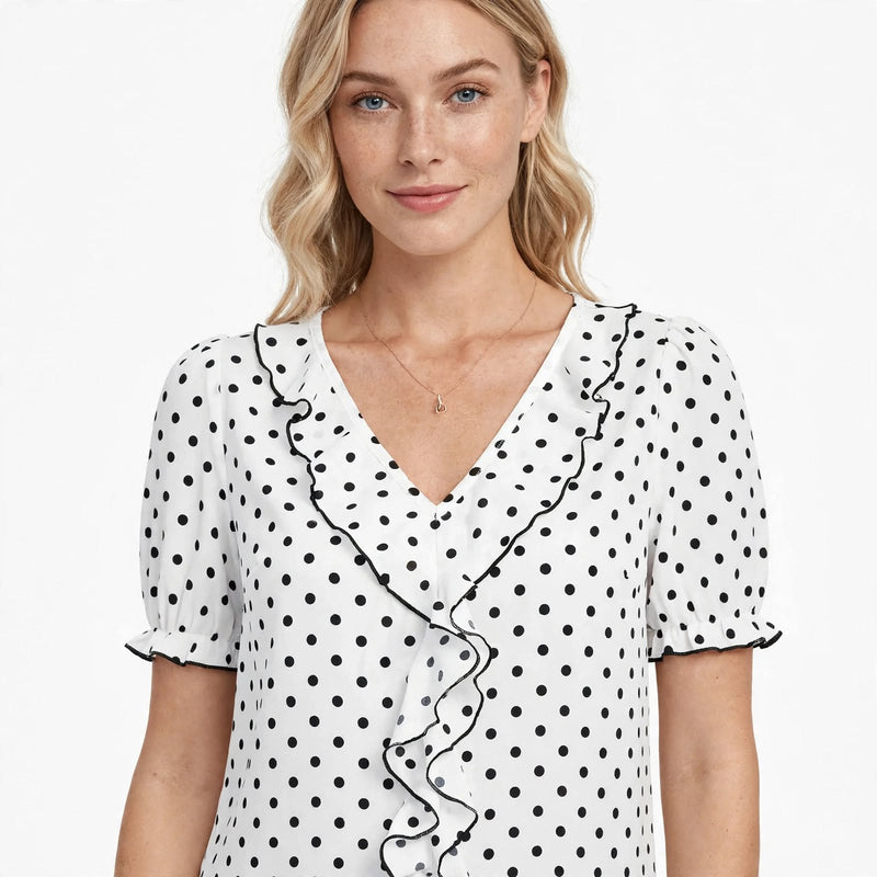 Bridget Fenwick | Color Block Blouse With Bubble Sleeves