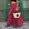 Women's Printed Maxi Skirt Elastic High Waist