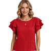Imogen Fletcher | Ruffle-Sleeve Blouse With Pleated Detail For Women