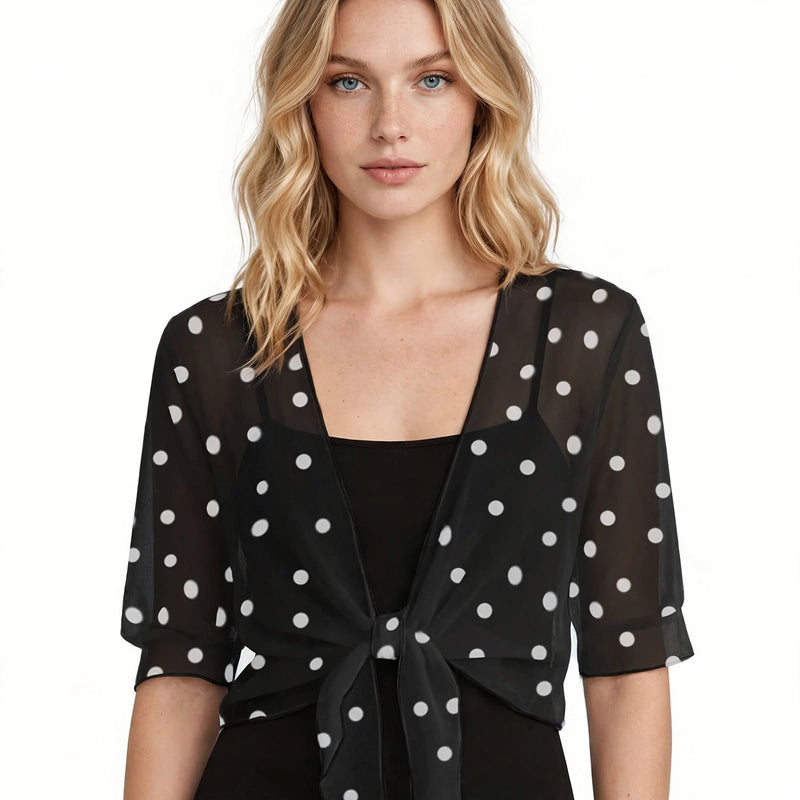Beatrice Langley | Polka Dot Tie-Front Blouse For Women