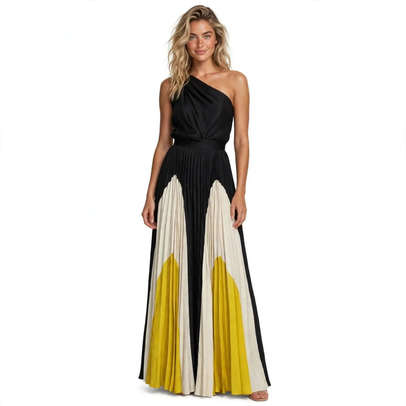 Eve Sutherland | One-Shoulder Pleated Maxi Dress For Women