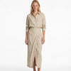 Iris Kingswood | Draped Cotton Blend Shirt And Skirt Set For Women