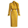 Nina Harlow | Vintage Polka Dot Satin Shirt & Skirt Set For Women