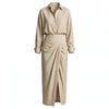 Iris Kingswood | Draped Cotton Blend Shirt And Skirt Set For Women