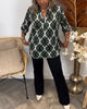 Genevieve Ashworth | Geometric Print V-Neck Blouse For Women