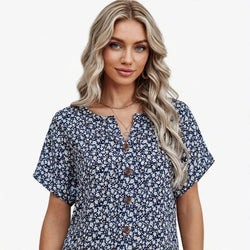 Grace Delaney | Floral Print Blouse With Button Detail