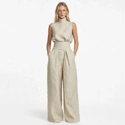 Harper Ainslie | Relaxed Linen Wide-Leg Co-Ord Set For Women