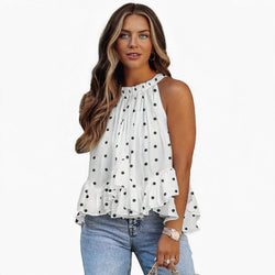 Rosalind Fenwick | Ruffled Tie-Neck Blouse With Polka Dot Print For Women