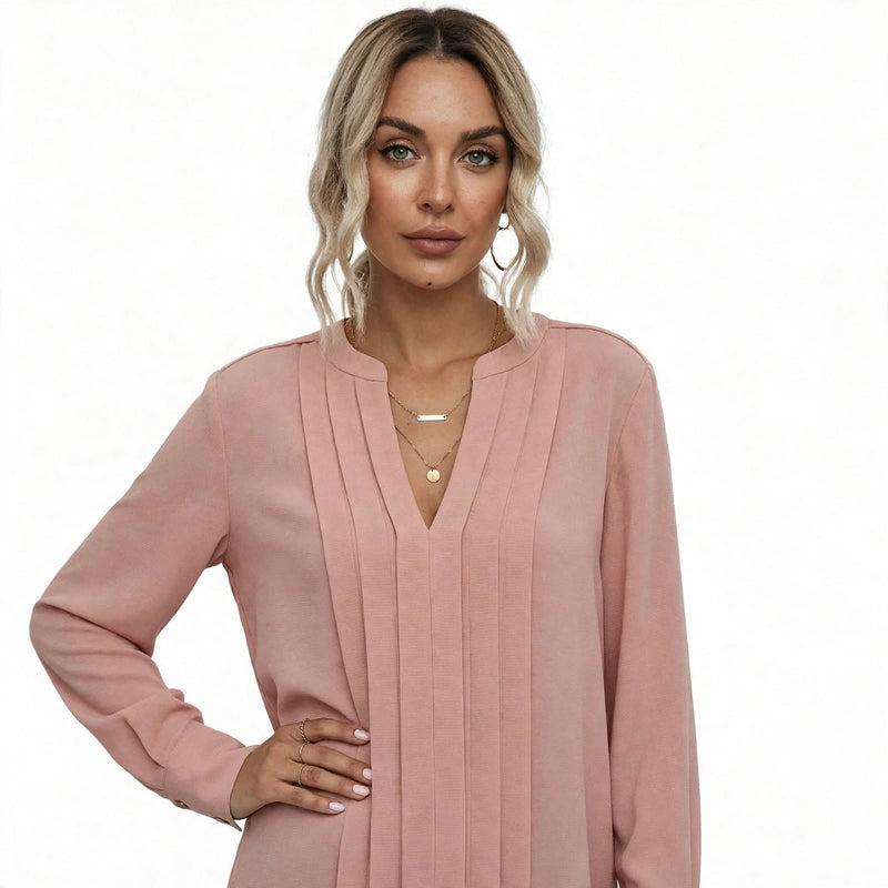 Isobel Radley | Pleated V-Neck Blouse For Women