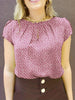 Ophelia Lockhart | Polka Dot Blouse With Keyhole Detail For Women
