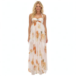 Phoebe Marchant | Halter Maxi Dress With Floral Print For Women