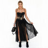 Aurora Kensington | Sheer Maxi Dress With Front Slit For Women