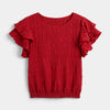 Imogen Fletcher | Ruffle-Sleeve Blouse With Pleated Detail For Women