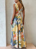 Rosalind Thackeray | Patchwork Print Maxi Dress With V-Neck For Women