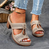 Eliza Winters | Rhinestone Wedge Sandals For Women