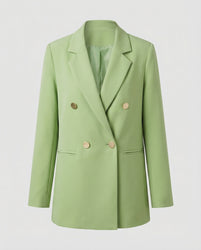 Women's Double-Breasted Blazer with Notch Lapel