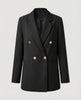 Women's Double-Breasted Blazer with Notch Lapel