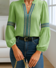 Imogen Sutherland | V-Neck Blouse With Embroidered Trim For Women