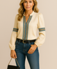 Imogen Sutherland | V-Neck Blouse With Embroidered Trim For Women