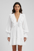 Women’s Mini Dress with V-Neck and Ruffle Trim