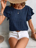 Imogen Fletcher | Ruffle-Sleeve Blouse With Pleated Detail For Women