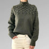 Women's Cable Knit Jumper with High Turtleneck