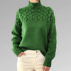 Women's Cable Knit Jumper with High Turtleneck