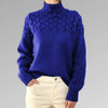 Women's Cable Knit Jumper with High Turtleneck