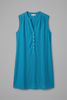 Women’s Beach Dress with V-Neck and Button Placket