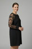 Women’s Dress with Round Neck and Lace Sleeves