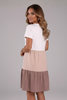Women’s Dress with Round Neckline and Colour-Block Panels