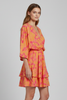 Women’s Dress with V Neck and Ruffled Hem