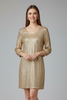 Women’s Mini Dress with Round Neck and Long Sleeves