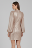 Women’s Mini Dress with Round Neckline and Long Sleeves