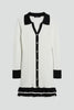Women’s Ribbed Button Down Dress with Structured Collar
