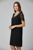 Women’s Short Dress with V Neckline and Lace Sleeves
