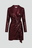 Women’s Wrap Dress with Sequin Surface and Draped Design