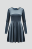 Women’s mini dress with round neckline and long sleeves