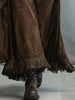 Imogen Ashworth | Faux Suede Maxi Skirt With Fringe Hem