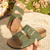 Nadia Ashcroft | Double-Buckle Suede Sandals For Women