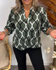 Genevieve Ashworth | Geometric Print V-Neck Blouse For Women