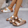 Miranda Ashfield | Croc-Embossed Buckle Sandals For Women