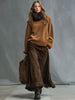 Imogen Ashworth | Faux Suede Maxi Skirt With Fringe Hem