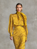 Nina Harlow | Vintage Polka Dot Satin Shirt & Skirt Set For Women