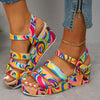 Piper Ashworth | Multicolour Platform Wedge Sandals For Women
