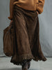 Imogen Ashworth | Faux Suede Maxi Skirt With Fringe Hem